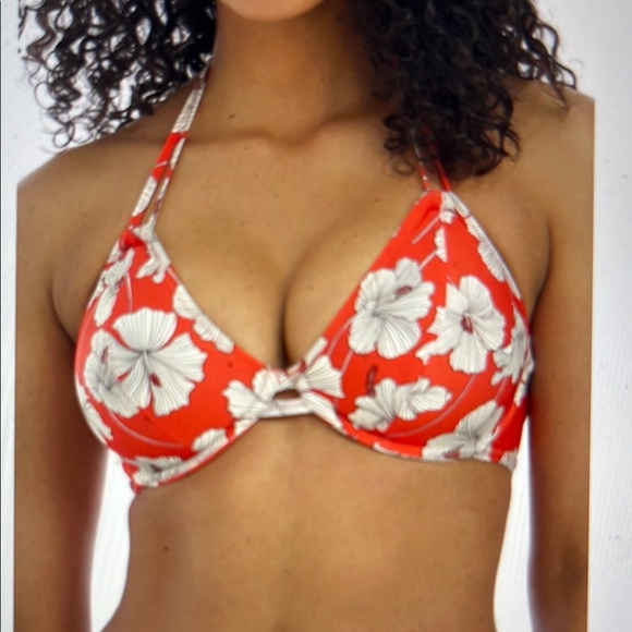 Freya Red Floral Bikini Top - Picture 1 of 4